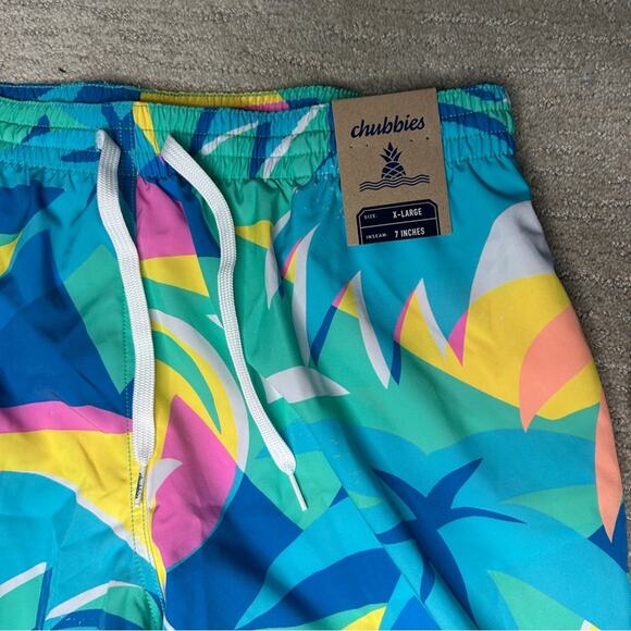 NWT Chubbies Wave Dashers 7” Bright Colors Swim Trunks Men’s Size XL 80s Look - Picture 3 of 6